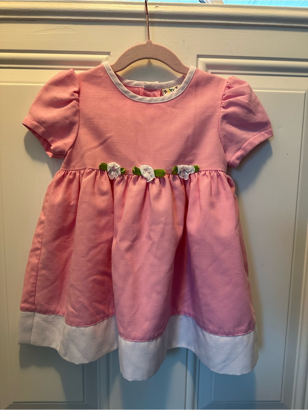 Vintage 80s Baby Togs Girls Pink Floral Dress 3 - 6 Months